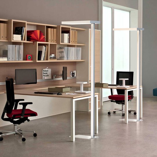 LED-golvlampa Office up/down 4 000 K dimbar silver