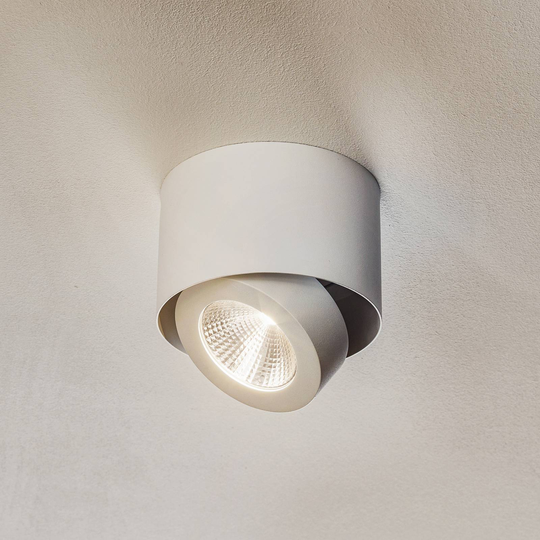 Svängbar LED-påbyggnadsspot Meno i vitt, dimbar
