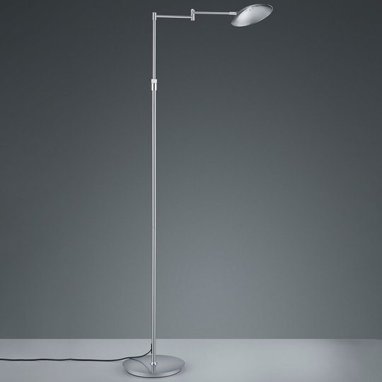 LED-golvlampa Calcio, justerbar, matt nickel