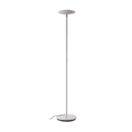LED-golvlampa Bermuda, lutbart huvud, vit