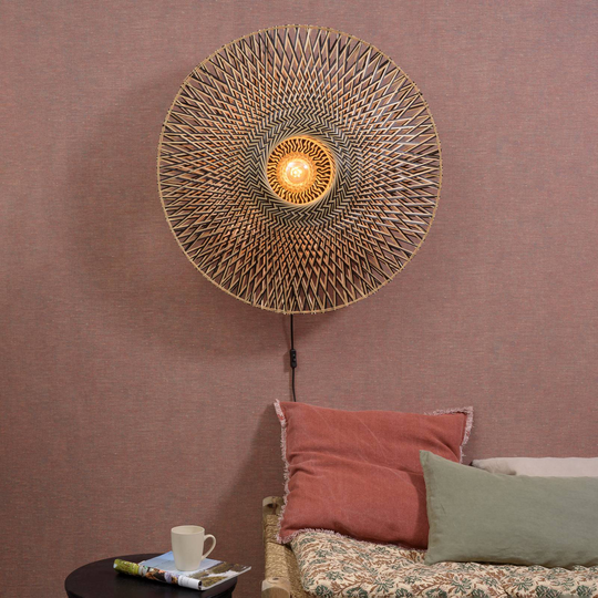 GOOD & MOJO Bali vägglampa av bambu, Ø 87 cm