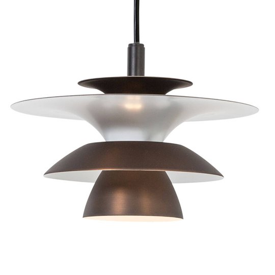 LED-pendellampa Picasso 1 lampa, Ø 18 cm, oxidbrun