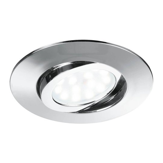 LED-inbyggnadsspot Zenit med IP44, krom