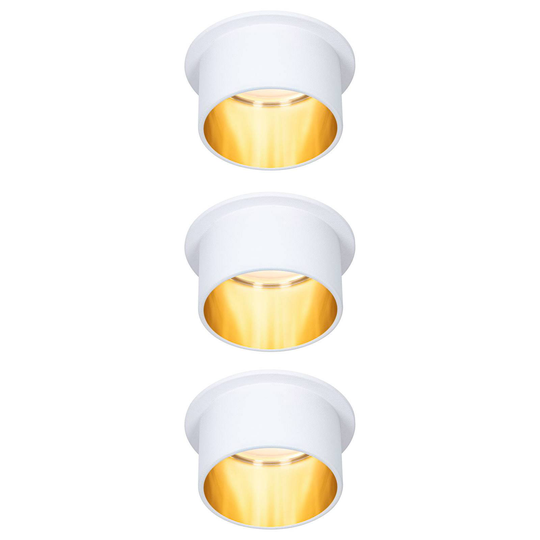 Paulmann Gil LED-inbyggnad vit matt/guld 3-pack