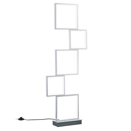 LED-golvlampa Sorrento, borstat aluminium
