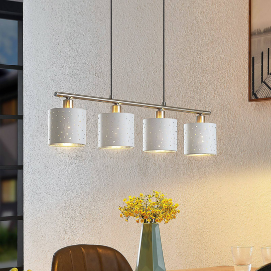 Lindby Darima pendellampa av textil, vit