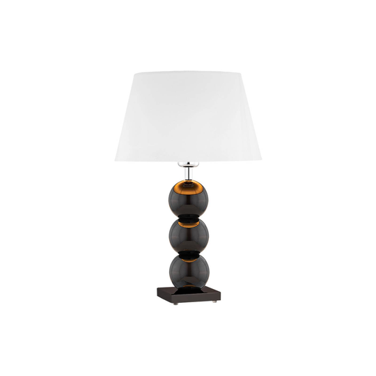 Textilbordslampa Fulda, skärm vit, fot svart