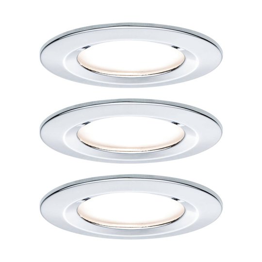 Paulmann 3-pack spot Nova Coin rund dimbar, krom