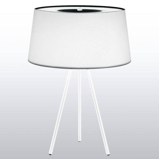 Högkvalitativ bordslampa Tripod vit/ vitt stativ