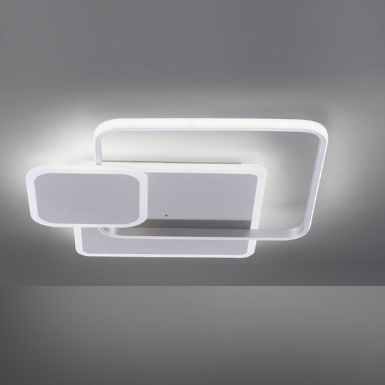 LED-taklampa Emilio med fjärrkontroll, kantig