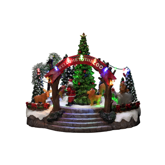 Mekanisk julmotiv Zoo LED (Flerfärgad)