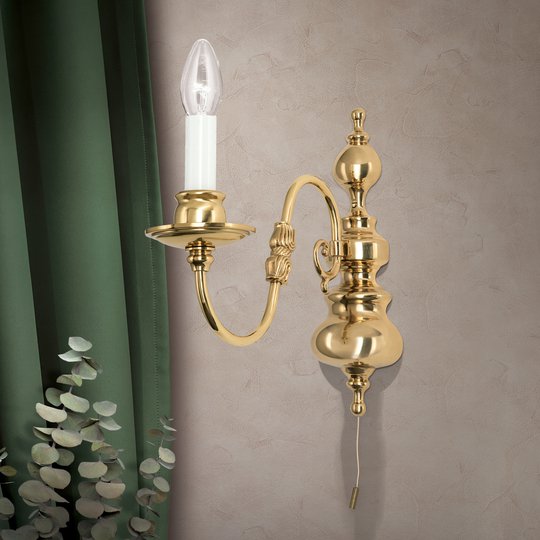 Vägglampa Imke 2 lampor, polerad mässing