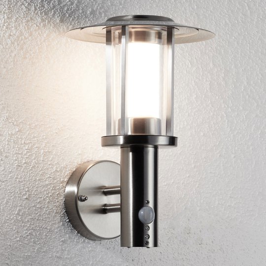 LED-utomhusvägglampa Gregory med sensor