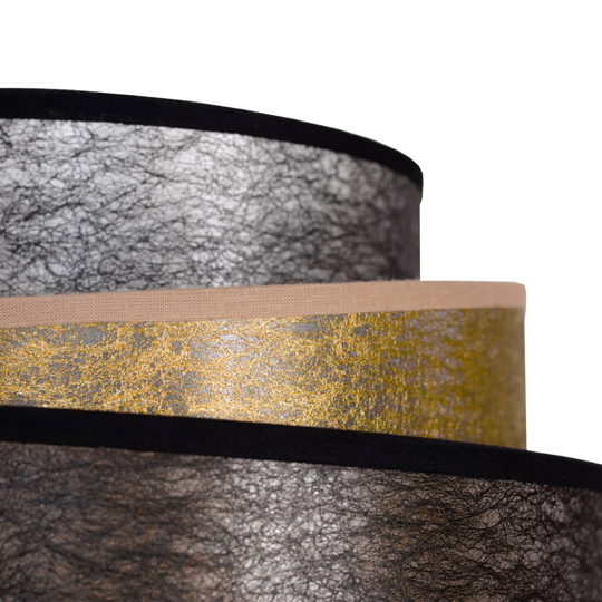 Bordslampa Trio shine, fleece, svart/guld Ø25 cm