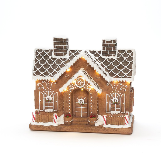Fiberoptiskt pepparkakshus (Brun)