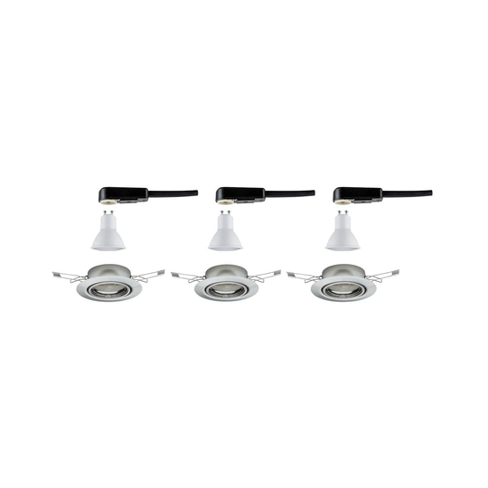 Paulmann Base GU10 inbyggnadsspot 3-pack, järn