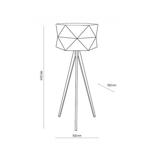 Golvlampa Fano, trä och textil, 1 lampa