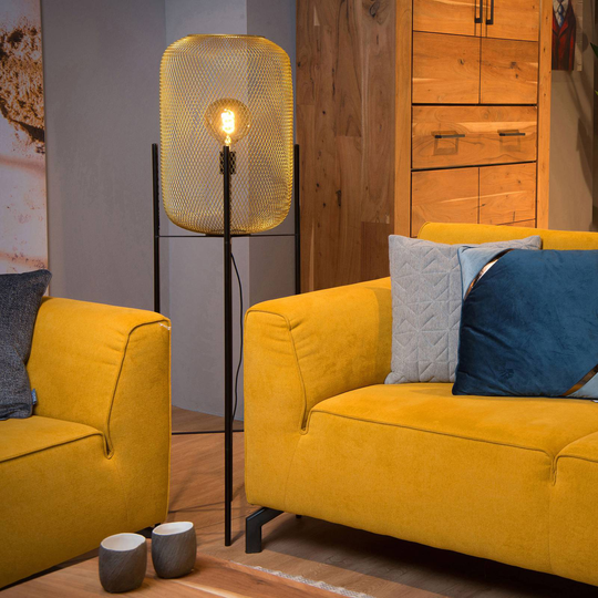 Golvlampa Mesh med fyra ben, guld