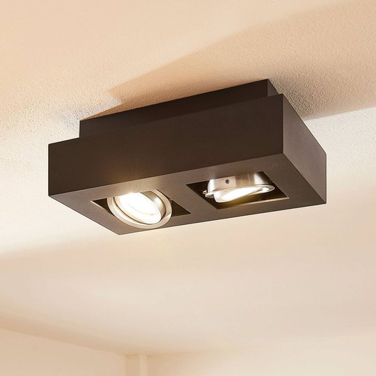 LED-taklampa Vince, 25x14 cm, svart