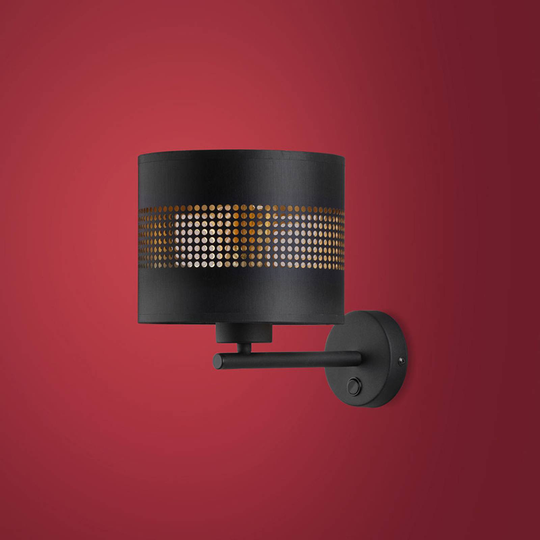 Vägglampa Tago, svart/guld