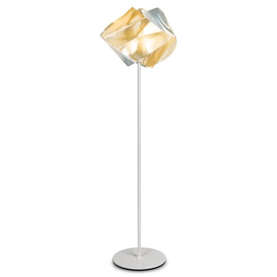 Guldfärgad golvlampa Gemmy Prisma