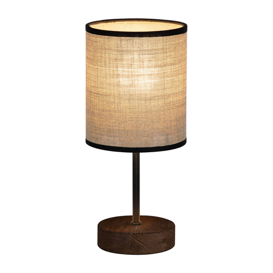 Bordslampa Tubo, nötträd, svart/beige
