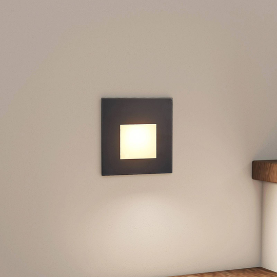 Arcchio Vexi LED-inbyggnadslampa CCT svart 7,8 cm
