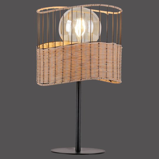 Bordslampa Reed av trä och metall