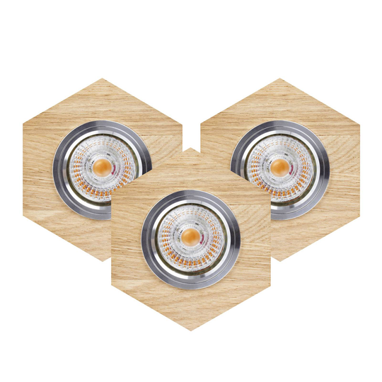 LED-inbyggnadsspot Sirion sexkant oljad ek 3-pack