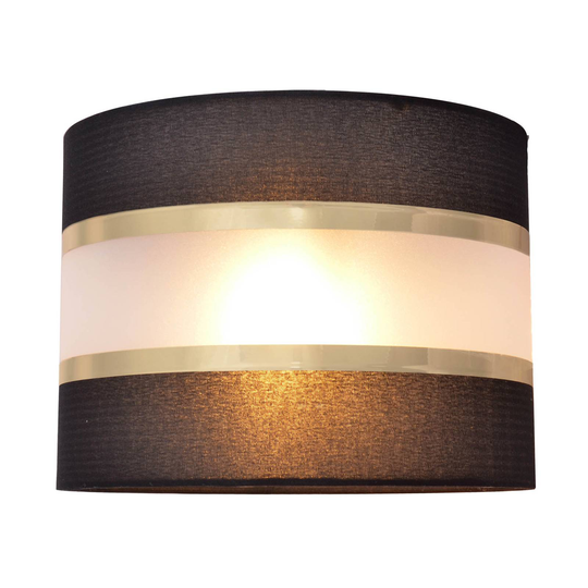 Vägglampa Helen textilskärm svart-guld 20 cm