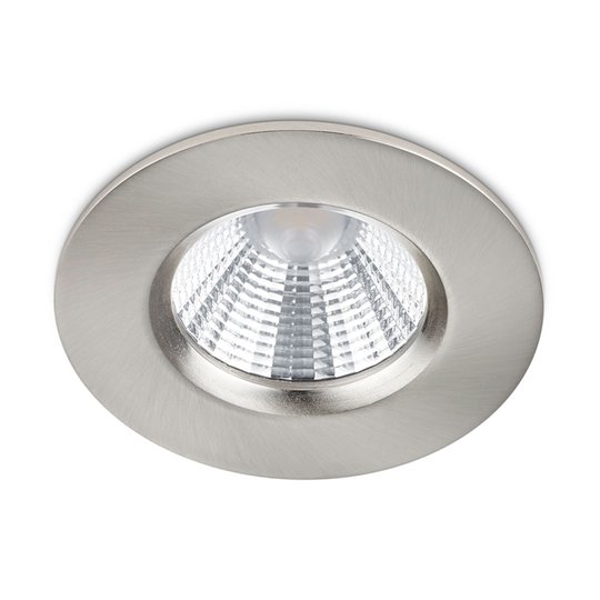 Nickelfärgad LED-inbyggnadsspotlight Zagros, IP65