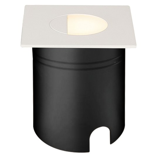 LED-inbyggnadslampa Aspen, diffusor, kantig, vit