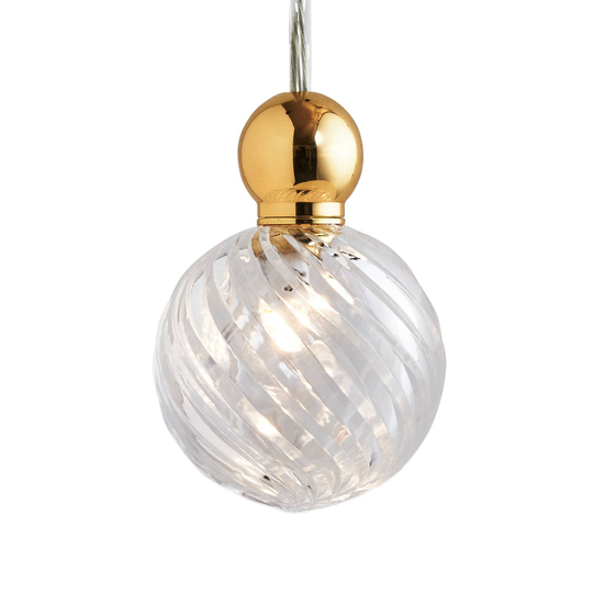 EBB & FLOW Uva M häng boll guld klar swirl