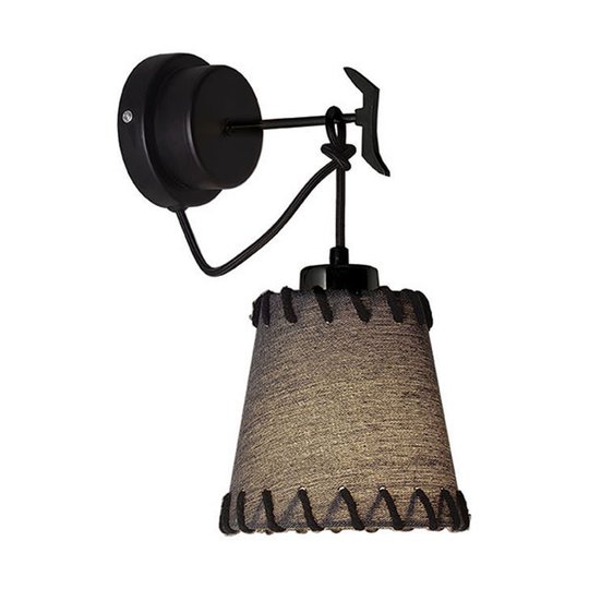 Vägglampa Timor, textil, svart