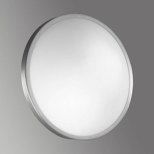 Plafond- och vägglampa Plaza i glas, 41 cm nickel