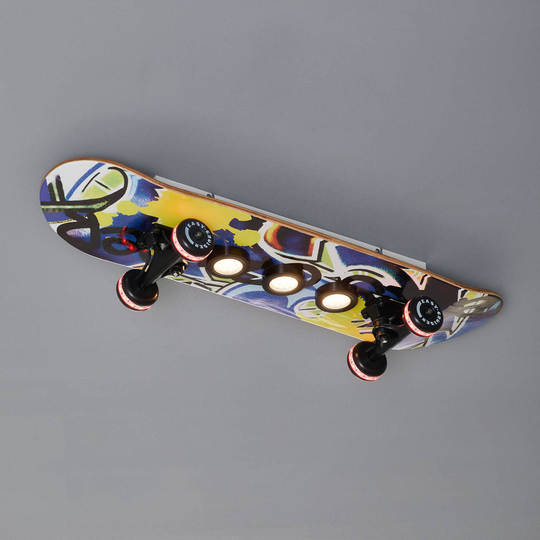 Skateboard-LED-taklampa Easy Cruiser Graffiti
