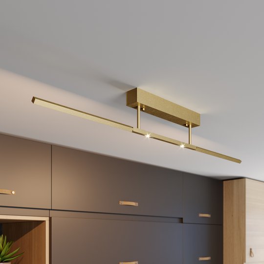 Lucande LED-taklampa Tolu, mässing, 119 cm
