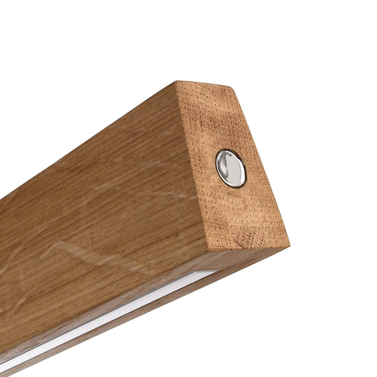 LED-hänglampa Madera av ek, med dimmer