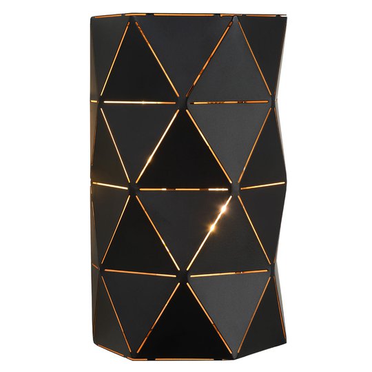 Svart metallvägglampa Otona