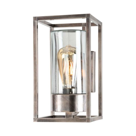 Utomhusvägglampa Cubic³ 3364 nickel antik/klar