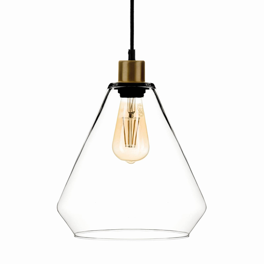 Pendellampa Lonceng av munblåst glas, klar