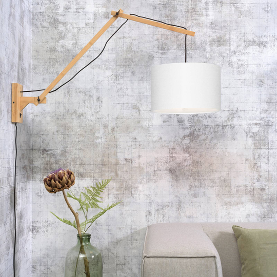 GOOD & MOJO Andes vägglampa justerbar vit Ø32 cm