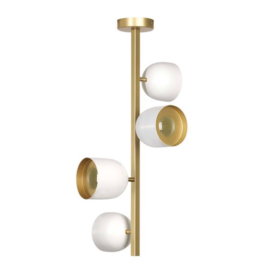 LED-taklampa Dome lodrät, 73 cm vit