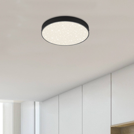 LED-taklampa Flame Star, Ø 21,2 cm, svart