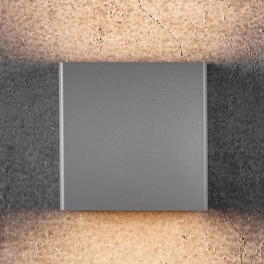 LED-utomhusvägglampa Turn, dimbar, vit