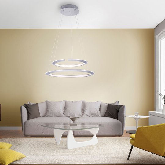 LED-pendellampa Alessa med två LED-ringar