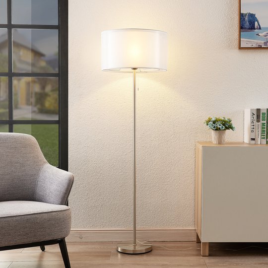Lindby Taxima golvlampa, vit