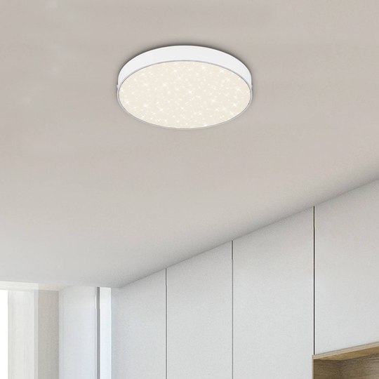 LED-taklampa Flame Star, Ø 21,2 cm, vit