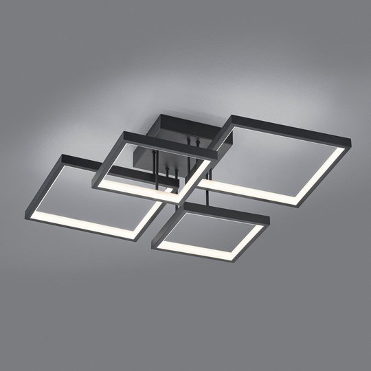 LED-taklampa Sorrento 52 x 52 cm, svart matt