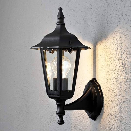 Utomhusvägglampa Firenze, stående, 36cm, svart